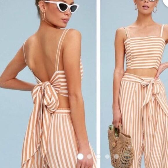FAITHFUL THE BAND STRIPED SQUARED NECKLINE CROPTOP‎ SIZE L - Picture 1 of 5